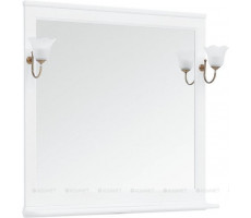 Зеркало Aquanet Валенса NEW 105 белый 00238830 + Светильник Aquanet Луизиана WT-260 бронза, 2 шт