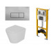 Комплект D&K DS1021617 (Унитаз подвесной безободковый DT1026016, Инсталляция DI8050127, Клавиша смыва DB1499002, матовый хром)