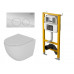 Комплект D&K DS1391625 (Унитаз подвесной безободковый DT1396016, Инсталляция DI8050127, Клавиша DB1529001.2, хром)