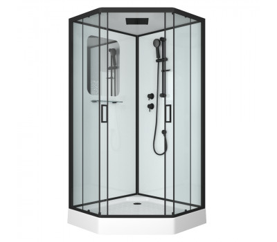Душевая кабина 100х100см Niagara Premium NG-6902-01D BLACK низкий поддон (16 см) стекло тонированное 