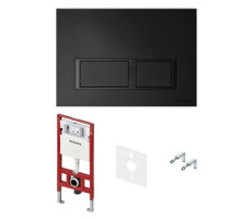 Застенный модуль комплект 4 в 1 TECEspring S401204 панель смыва с прямоугольными кнопками, черный матовый