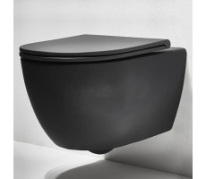 Унитаз подвесной 56х37 см, безободковый, Simas Trevi TRV18nero matt черный матовый Унитаз подвесной 56х37 см, безободковый, Simas Trevi TRV18nero matt черный матовый