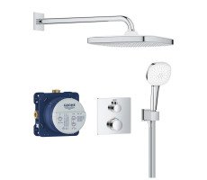 Душевая система с термостатом встроенным GROHE Grohtherm Tempesta 250 Cube 34871000 хром