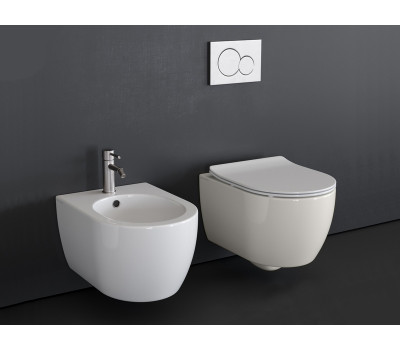 Унитаз подвесной безободковый Scarabeo MOON 5520/CL 41 белый матовый (сиденье отдельно)