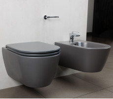 Унитаз подвесной Hatria A0Y1CC08 FUSION безободковый, цвет 08-антрацит (сидение отдельно) Унитаз подвесной Hatria A0Y1CC08 FUSION безободковый, цвет 08-антрацит (сидение отдельно)