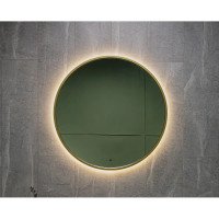 Зеркало круглое Art&Max Asti 80 AM-Ast-800-DS-FNC-Gold с подсветкой, золото