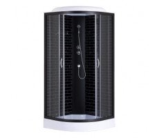 Душевая кабина 90х90 см LORANTO CS669013GB90 черный кирпичный узор, прозрачное стекло 4мм, профиль черный