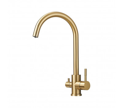 Смеситель для кухни с подключением фильтра воды Haiba HB43828-5 матовое золото