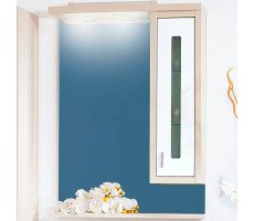 Зеркало со шкафом Бриклаер БАЛИ 62 см правое, светлая лиственница/белый Зеркало со шкафом Бриклаер БАЛИ 62 см правое, светлая лиственница/белый