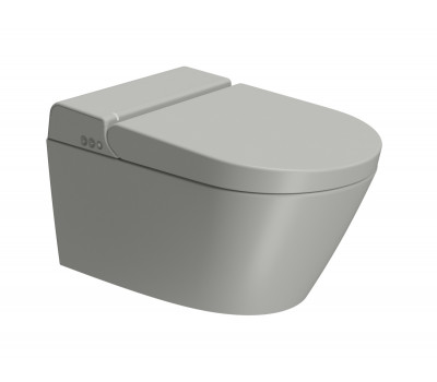 Подвесной умный безободковый унитаз GSI WClean 7418K17 безободковый, с электронным оснащением (матовый Cenere)