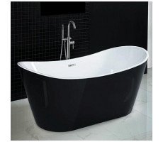 Ванна акриловая 170х75 Azario MELADO AZ-6107-17B черная, свободностоящая в комплекте с сифоном и металлическими ножками