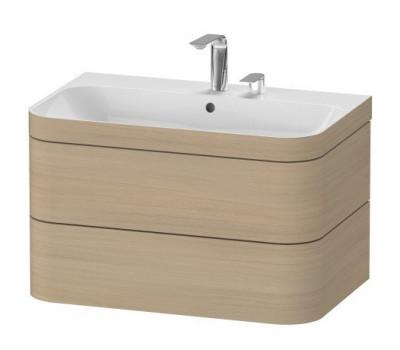 Тумба подвесная с раковиной HP4637O7171 Duravit Happy D.2 Plus средиземноморский дуб