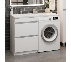 Тумба под раковину Onika Милтон 58 напольная под стиральную машину, серая/дуб сонома (ум.Марсал 120) 105806 