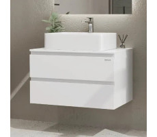 Тумба под раковину Onika Алеста 80 подвесная, белая (ум. накладной) 108065 