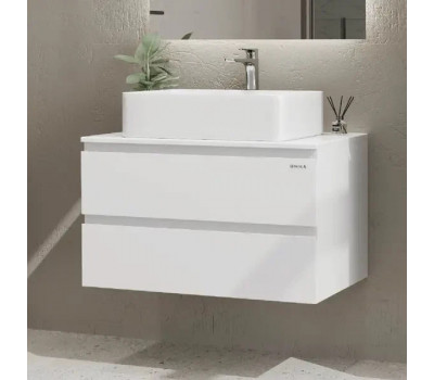 Тумба под раковину Onika Алеста 80 подвесная, белая (ум. накладной) 108065 
