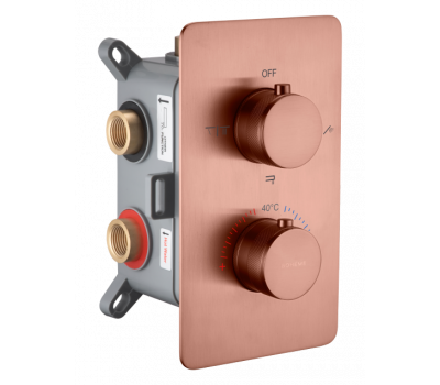 Смеситель встроенный с термостатом 3-х проходной CELL COPPER BRUSHED Boheme 134-3-CB брашированная медь 