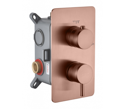 Смеситель встроенный однорычажный 2-х проходной CELL COPPER BRUSHED Boheme 135-2-CB брашированная медь 