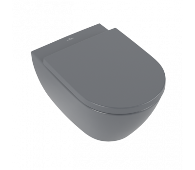 Унитаз подвесной безободковый Villeroy&Boch Subway 2.0 5614R0i4 Graphite CeramicPlus микролифт, цвете серый графит матовый Унитаз подвесной безободковый Villeroy&Boch Subway 2.0 5614R0i4 Graphite CeramicPlus микролифт, цвете серый графит матовый