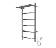 Полотенцесушитель электрический AZARIO VERONA 500/800 5 секций, с полкой, диммер справа, хром AZ04858P Полотенцесушитель электрический AZARIO VERONA 500/800 5 секций, с полкой, диммер справа, хром AZ04858P