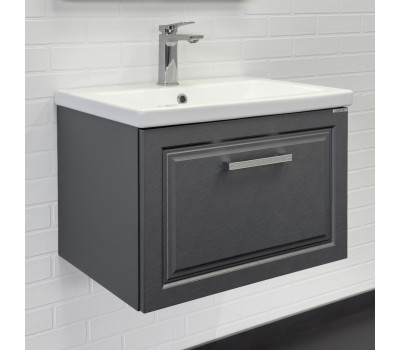 Тумба-умывальник Comforty Бросно-60П оружейная сталь с раковиной Como 60 Тумба-умывальник Comforty Бросно-60П оружейная сталь с раковиной Como 60