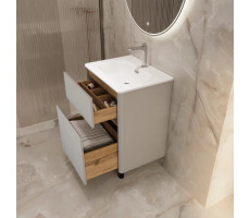 Тумба 1Marka Mona 60Н 2я агатовый серый раковина Ц0000043662 