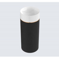 Раковина с пьедесталом 40x40 см Villeroy & Boch Octagon 417000PU Jet Black Leather Черная кожа