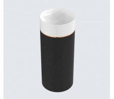 Раковина с пьедесталом 40x40 см Villeroy & Boch Octagon 417000PU Jet Black Leather Черная кожа