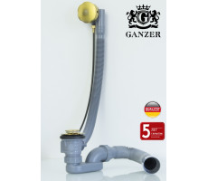Слив -перелив (полуавтомат) для ванны GANZER GZ1299-ME матовое золото