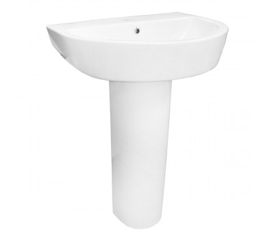 Раковина с пьедесталом 60 см Creo Ceramique RENNES RE3000+RE3010 керамика, белый глянцевый