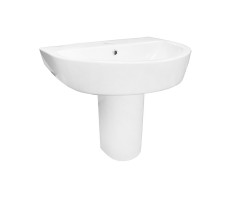 Раковина с полупьедесталом 60х45см Creo Ceramique RENNES RE3000+RE3050 керамика, белый глянцевый