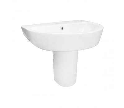 Раковина с полупьедесталом 60х45см Creo Ceramique RENNES RE3000+RE3050 керамика, белый глянцевый