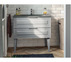 Тумба под раковину с 2-мя выдвижными ящиками BERLONI BAGNO SUITE VINTAGE SUVBS2C105C/100/MMSL100 цвет белый глянцевый
