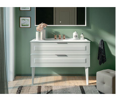 Тумба под раковину с 2-мя выдвижными ящиками BERLONI BAGNO SUITE VINTAGE SUVBS2C105C/110/MMSL110 цвет белый матовый