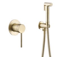 Смеситель ABBER Emotion AF8825G с гигиеническим душем, золото матовое