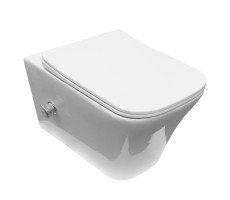 Унитаз подвесной Azario Nove AZ-9321B безободковый, P-образной формы, сиденье дюропласт микролифт c функцией биде Унитаз подвесной Azario Nove AZ-9321B безободковый, P-образной формы, сиденье дюропласт микролифт c функцией биде