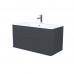 Тумба с умывальником, подвесная, 100 см IDDIS Oxford Neo OXN10D0i95K темно-серый