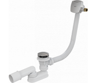 Сифон для ванны ALCA PLAST A508KM-100 click/clack с напуском воды через перелив пластик/металл (длина 100 см)