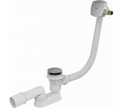 Сифон для ванны ALCA PLAST A508CKM click/clack с напуском воды через перелив пластик/металл