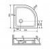Душевой поддон полукруглый RGW STYLE P 800x800 16180488-11  