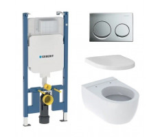 Комплект инсталляция Geberit 458.175.00.1 клавиша смыва 115.040.21.5 унитаз 204000000 сиденье 500.670.01.01 арт. SET.ALFA.ICON.01