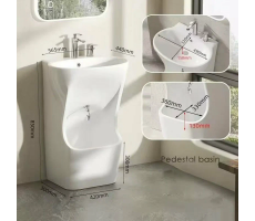 Комплект 2 в 1 раковина для омовения SantiLine SL-4030 глянцевый белый