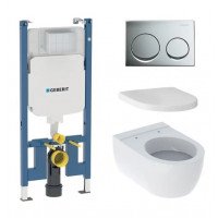 Комплект инсталляция Geberit 458.175.00.1 клавиша смыва 115.040.21.5 унитаз 204000000 сиденье 500.670.01.01 арт. SET.ALFA.ICON.01