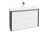 Тумба под раковину 80см Roca Ronda ZRU9302965 подвесная, белый глянец антрацит