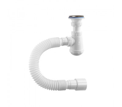 Сифон бутылочный ОРИО М-32020 1/4 х 32, с гибкой трубой 32-40/50 (650 мм)