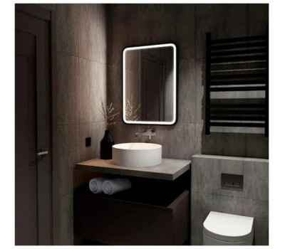 Зеркало Comforty Нобилис-60 LED подсветка, черная рамка, бесконтактный сенсор 600*800 00-00005256 