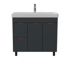 Тумба Onika Айленд 90 напольная, графит/дуб крафт золотой, с корзиной (ум. Адриана 90) Тумба Onika Айленд 90 напольная, графит/дуб крафт золотой, с корзиной (ум. Адриана 90)