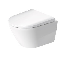 Подвесной унитаз Duravit D-Neo 45880900A1 укороченный, безободковый, с сиденьем микролифт 