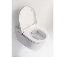 Подвесной умный безободковый унитаз GSI WClean 7418K09 с модулем электронного биде и сиденьем Soft-Close, цвет Белый матовый