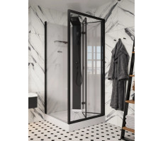Кабина душевая без крыши 90x90 см Ceruttispa BELLA90B черный матовый