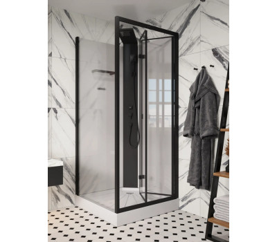 Кабина душевая без крыши 90x90 см Ceruttispa BELLA90B черный матовый